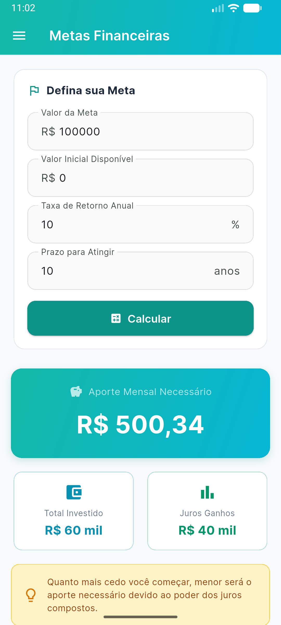 Metas Financeiras